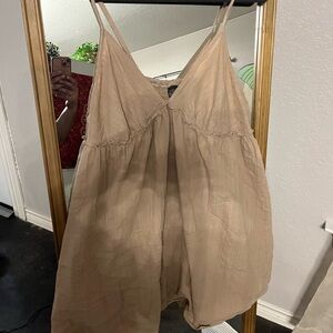 Cute tan babydoll dress